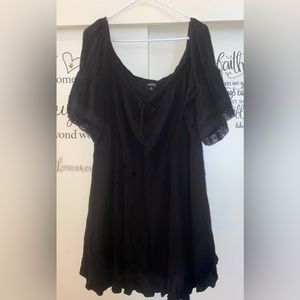 COPY - Torrid off-shoulder bell sleeved black dress size 3
